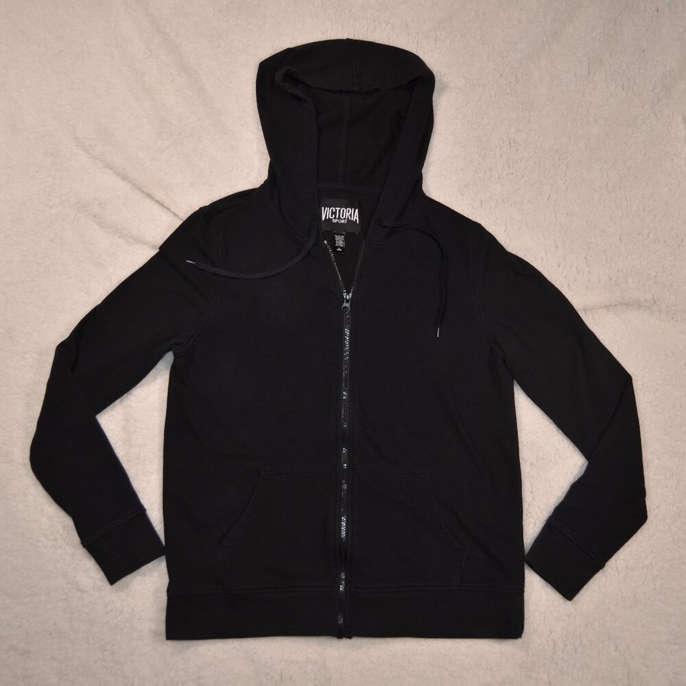 Victoria Sport black basic logo lightweight hoodie size M